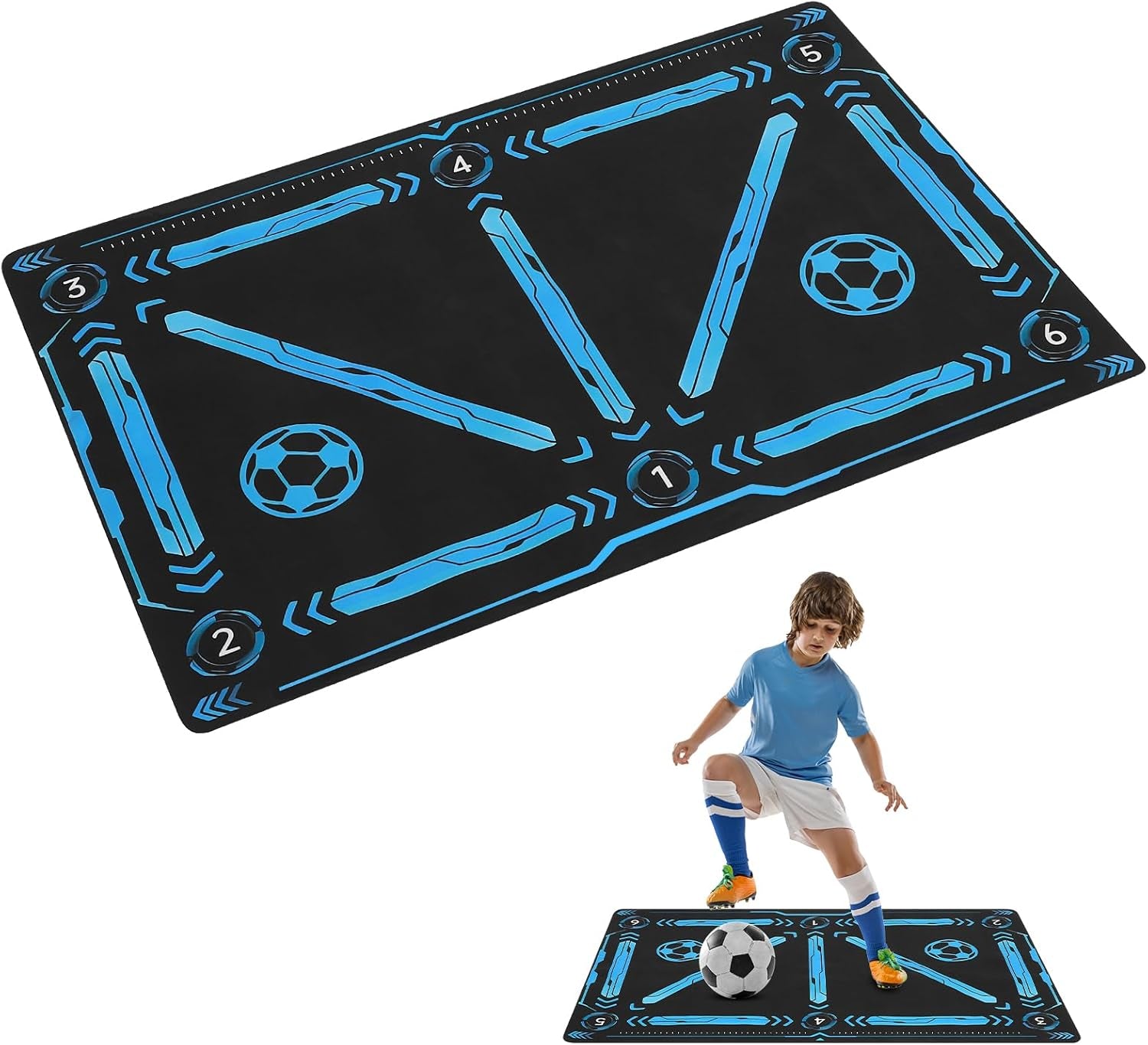 Soccer Training Mat, Football Footstep Mat, Footstep Equipment for All Levels and Ages to Improve Speed, Good Gift for Football Lover