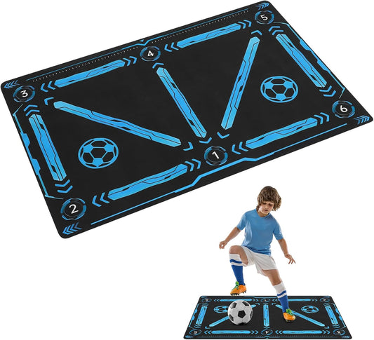 Soccer Training Mat, Football Footstep Mat, Footstep Equipment for All Levels and Ages to Improve Speed, Good Gift for Football Lover