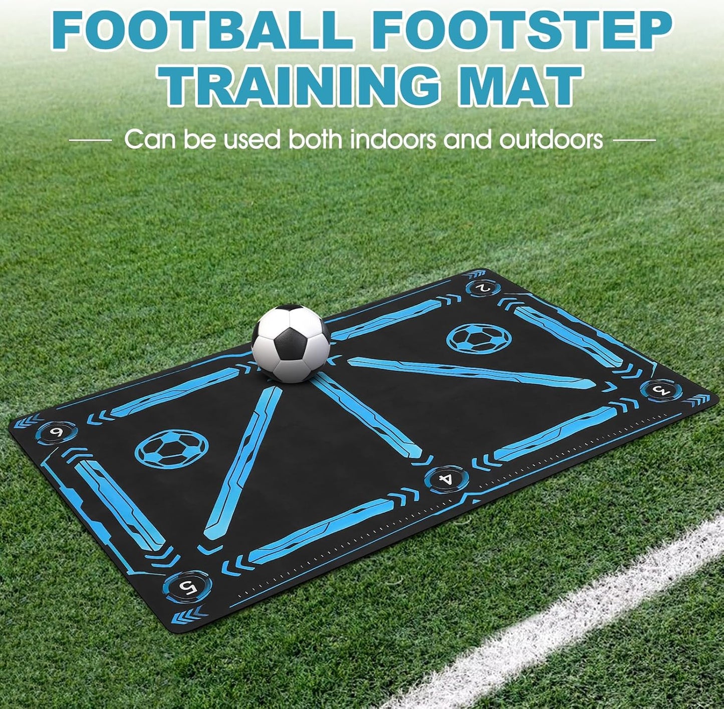Soccer Training Mat, Football Footstep Mat, Footstep Equipment for All Levels and Ages to Improve Speed, Good Gift for Football Lover