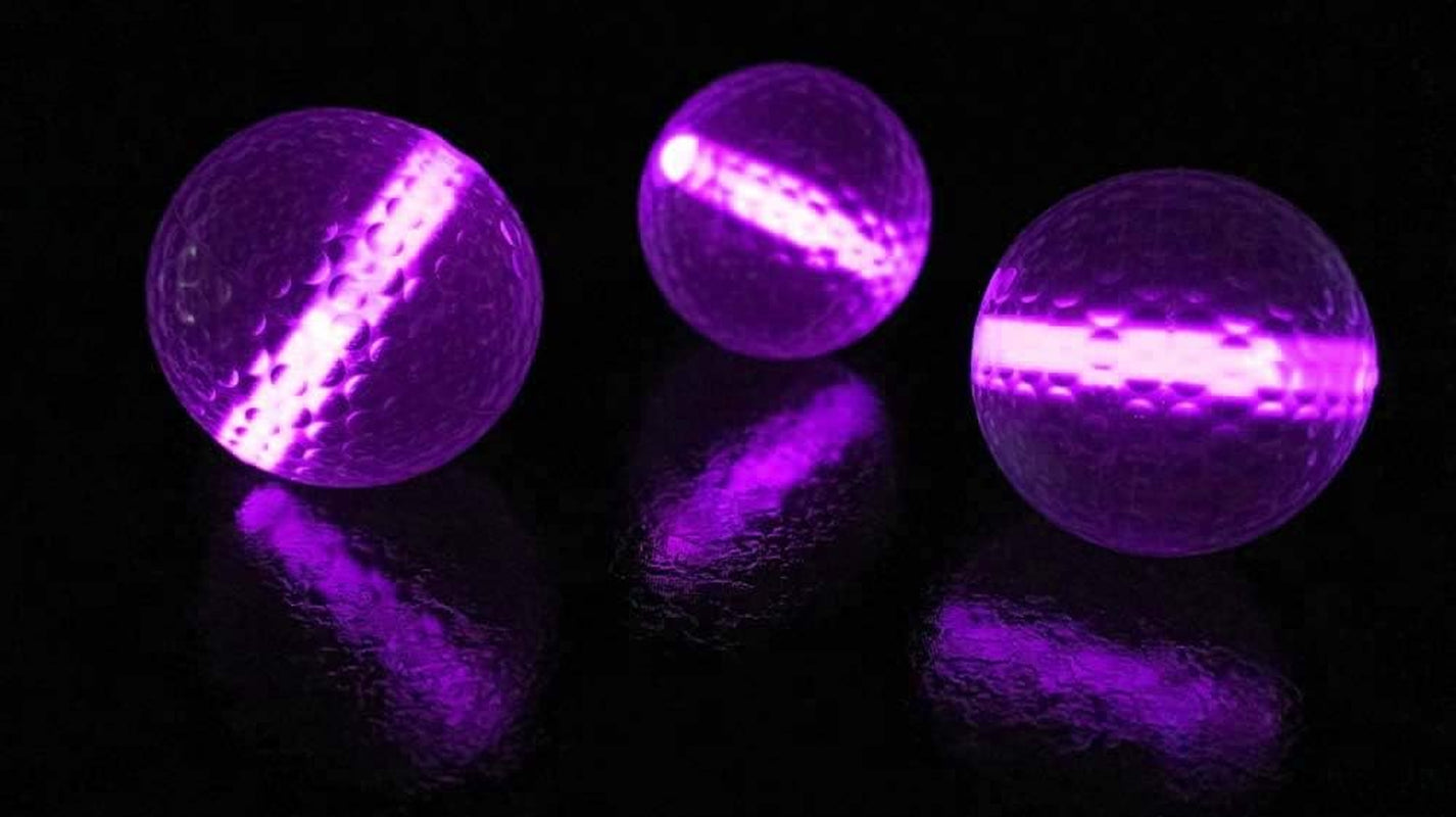 Glow Golf Balls - Set of 20 Glowing Night Golf Balls with Glow Stick Inserts (Pink)
