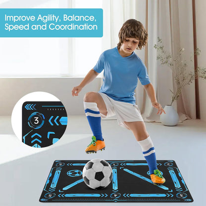 Soccer Training Mat, Football Footstep Mat, Footstep Equipment for All Levels and Ages to Improve Speed, Good Gift for Football Lover