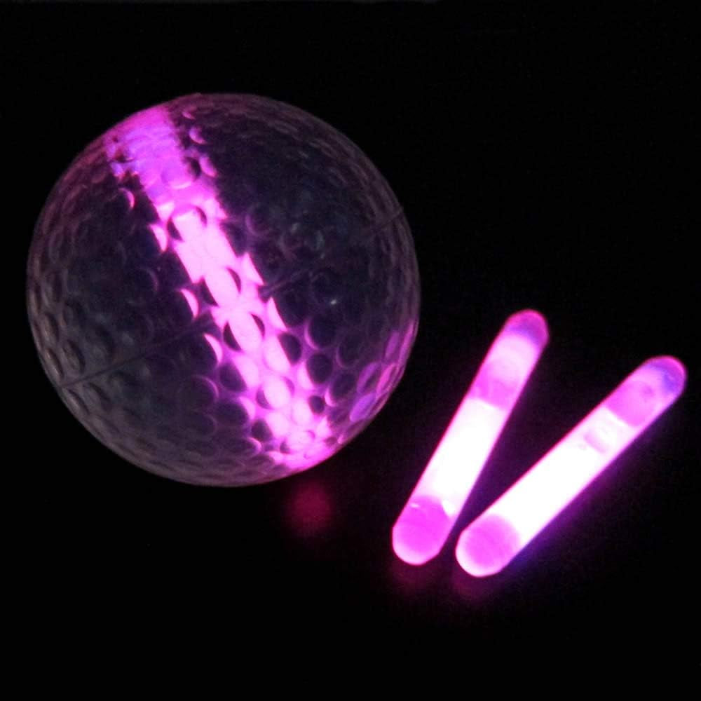 Glow Golf Balls - Set of 20 Glowing Night Golf Balls with Glow Stick Inserts (Pink)